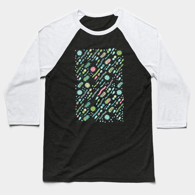 Microbes Baseball T-Shirt by kostolom3000